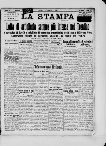LA PRIMA PAGINA DE LA STAMPA