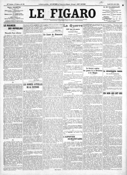 LA PRIMA PAGINA DI LE FIGARO
