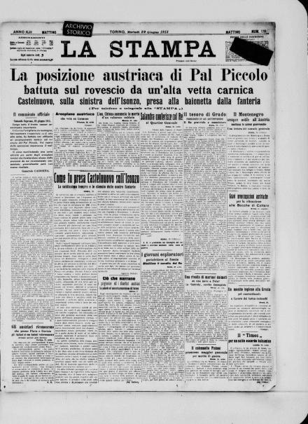 LA PRIMA PAGINA DE LA STAMPA