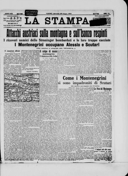 LA PRIMA PAGINA LA STAMPA 