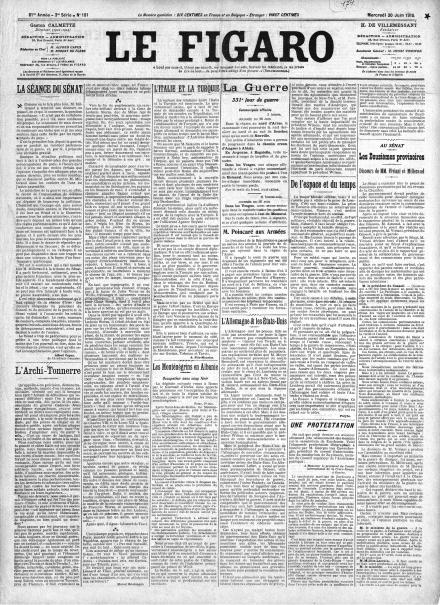 LA PRIMA PAGINA DI LE FIGARO