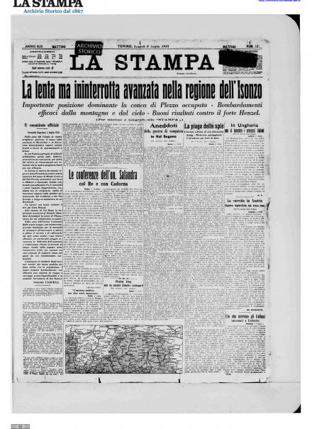 LA PRIMA PAGINA DE LA STAMPA