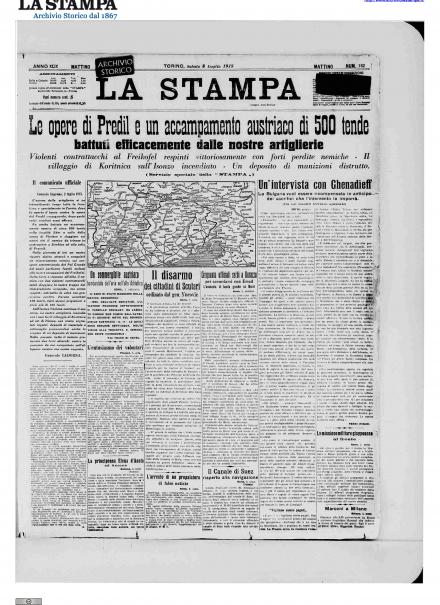 LA PRIMA PAGINA DE LA STAMPA