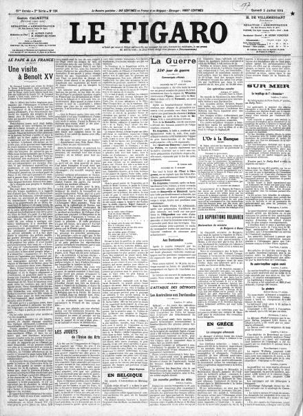 LA PRIMA PAGINA DI LE FIGARO