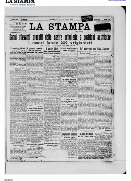 LA PRIMA PAGINA DE LA STAMPA