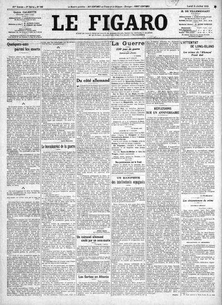 LA PRIMA PAGINA DI LE FIGARO