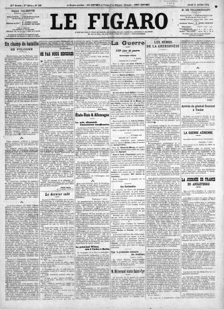 LA PRIMA PAGINA DI LE FIGARO
