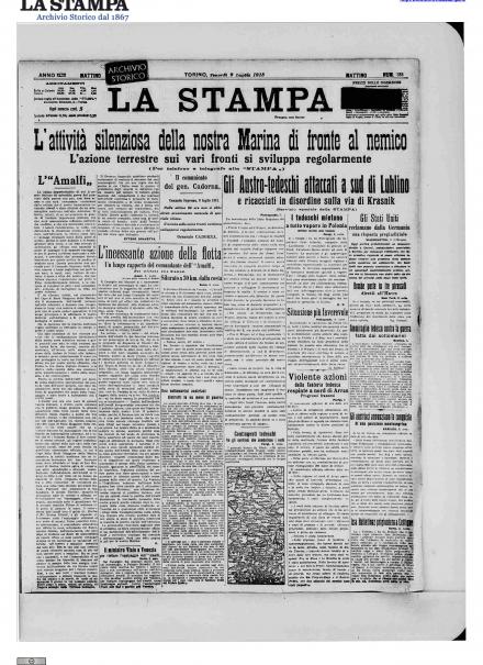 LA PRIMA PAGINA LA STAMPA 