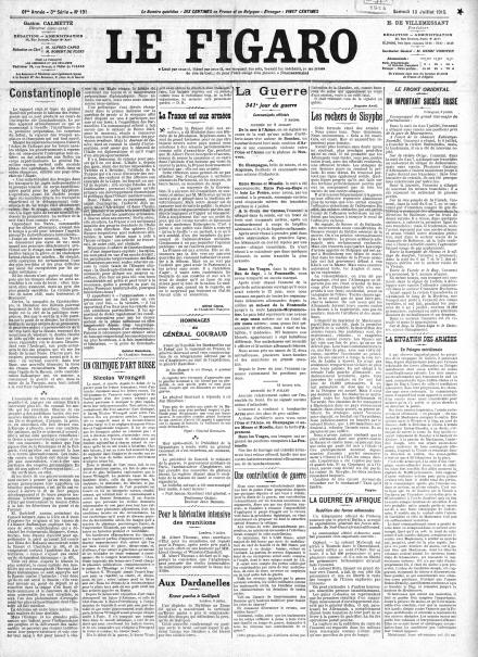 LA PRIMA PAGINA DI LE FIGARO