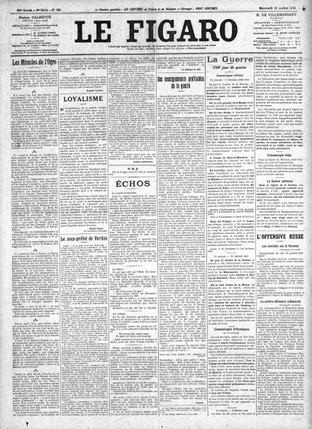 LA PRIMA PAGINA DE LE FIGARO