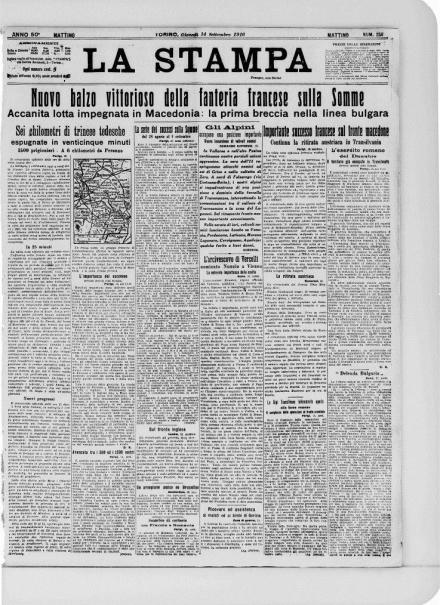 LA PRIMA PAGINA DE LA STAMPA
