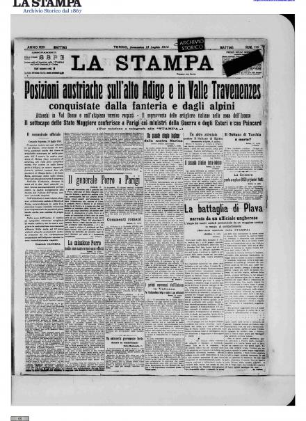 LA PRIMA PAGINA DE LA STAMPA