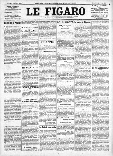 LA PRIMA PAGINA DI LE FIGARO
