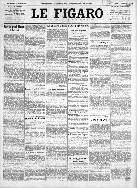 LA PRIMA PAGINA DI LE FIGARO