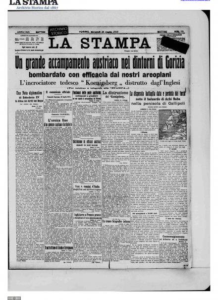 LA PRIMA PAGINA DE LA STAMPA