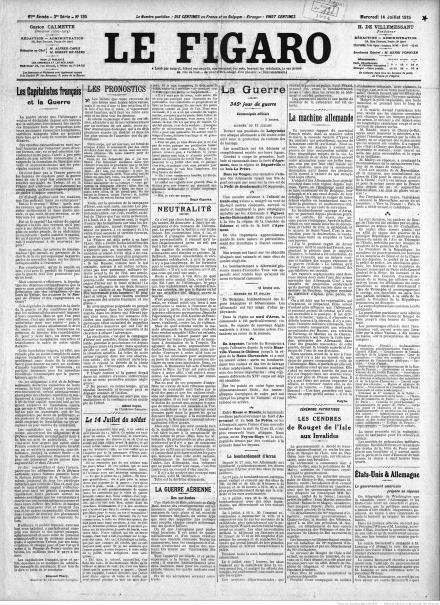 LA PRIMA PAGINA DI LE FIGARO