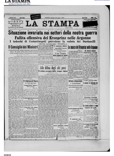 LA PRIMA PAGINA LA STAMPA 