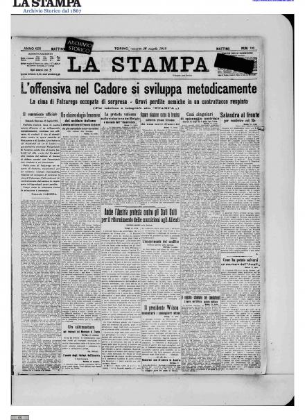 LA PRIMA PAGINA LA STAMPA 