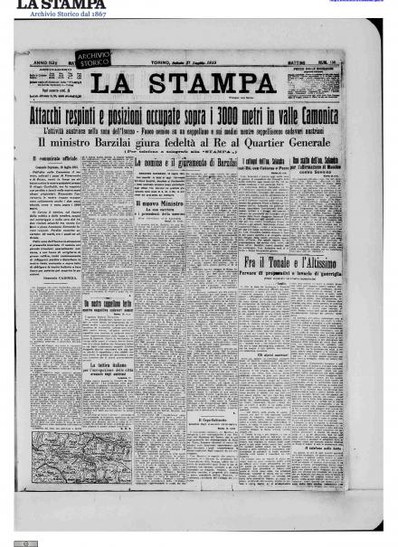 LA PRIMA PAGINA DE LA STAMPA