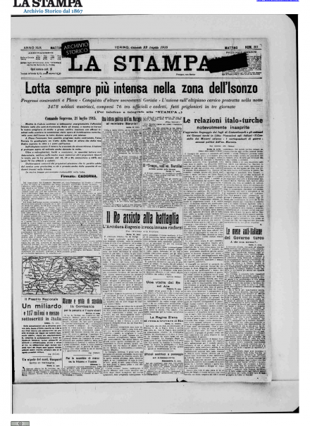 LA PRIMA PAGINA DE LA STAMPA