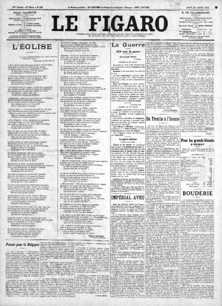 LA PRIMA PAGINA DE LE FIGARO