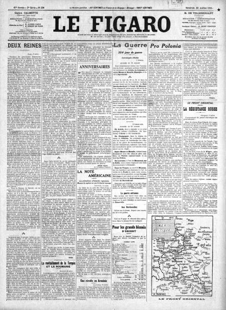 LA PRIMA PAGINA DE LE FIGARO