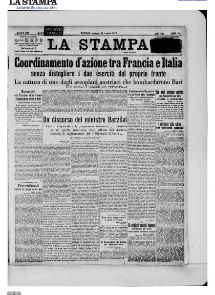 LA PRIMA PAGINA DE LA STAMPA