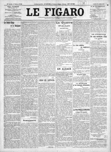 LA PRIMA PAGINA DI LE FIGARO