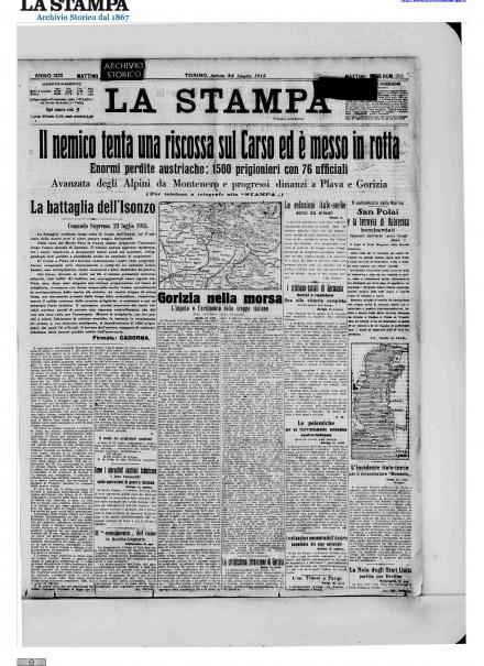 LA PRIMA PAGINA DE LA STAMPA