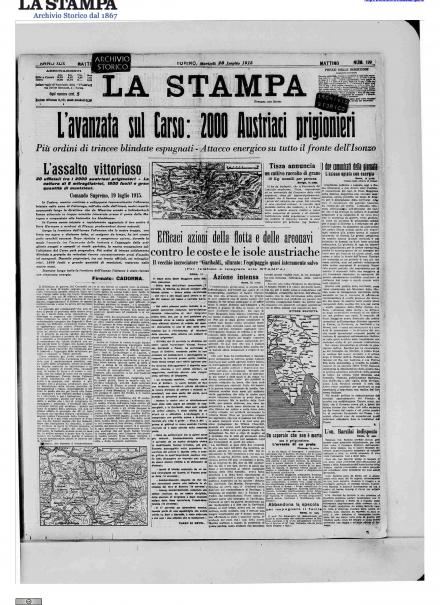 LA PRIMA PAGINA LA STAMPA 