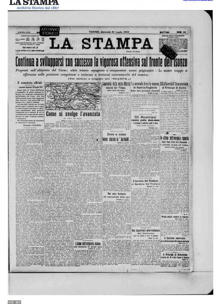 LA PRIMA PAGINA DE LA STAMPA