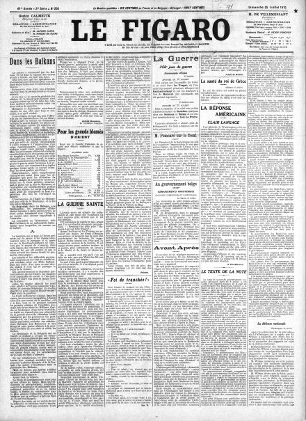 PRIMA PAGINA DE LE FIGARO