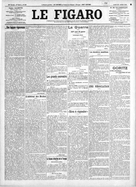 LA PRIMA PAGINA DE LE FIGARO