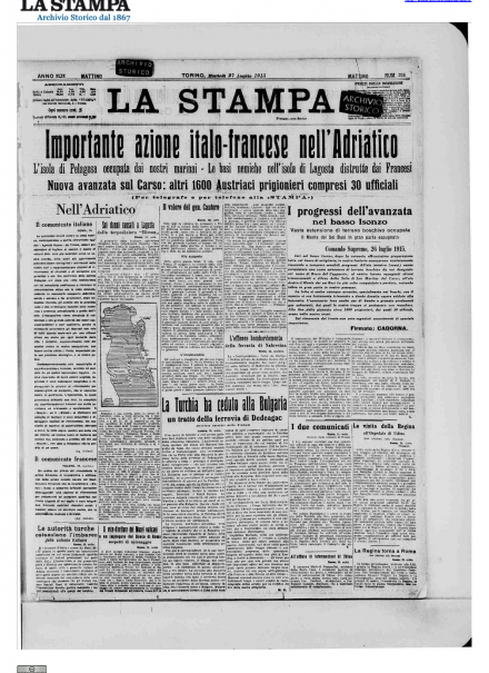 LA PRIMA PAGINA DE LA STAMPA