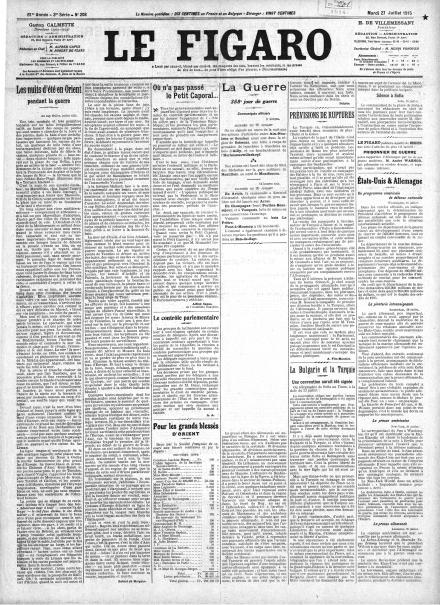 LA PRIMA PAGINA DE LE FIGARO