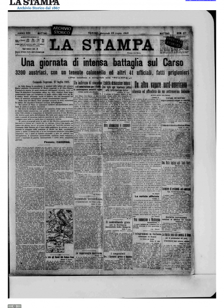 PRIMA PAGINA DE LA STAMPA