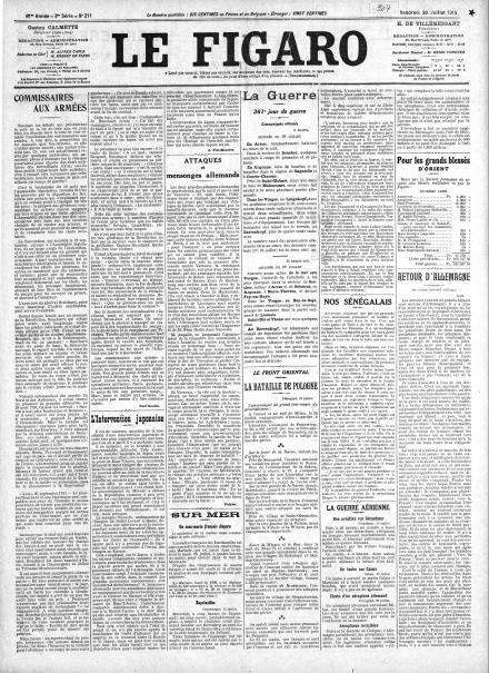 LA PRIMA PAGINA DE LE FIGARO