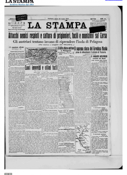 PRIMA PAGINA DE LA STAMPA
