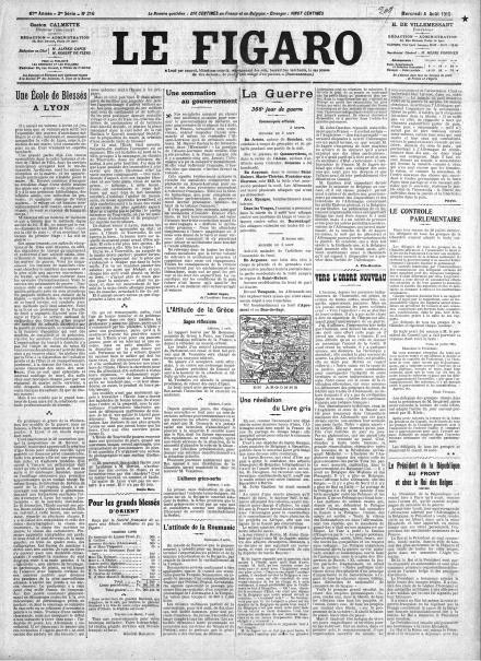 PRIMA PAGINA DE LE FIGARO
