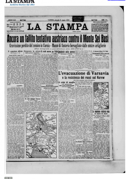 LA PRIMA PAGINA DE LA STAMPA