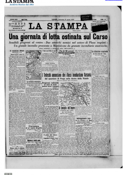 LA PRIMA PAGINA DE LA STAMPA