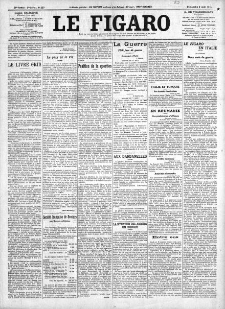 LA PRIMA PAGINA DE LE FIGARO