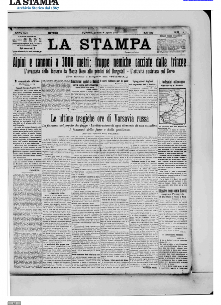 LA PRIMA PAGINA DE LA STAMPA