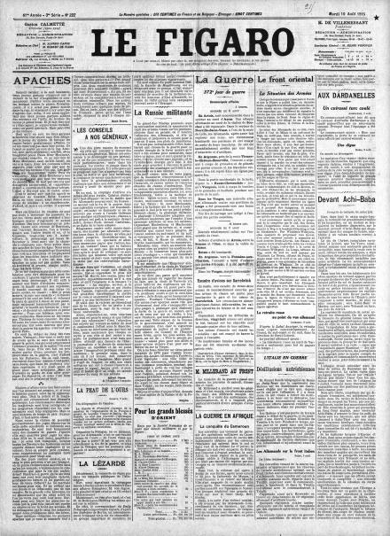 LA PRIMA PAGINA DE LE FIGARO