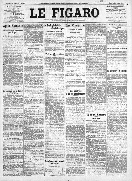 LA PRIMA PAGINA DE LE FIGARO