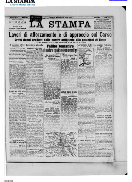 LA PRIMA PAGINA DE LA STAMPA