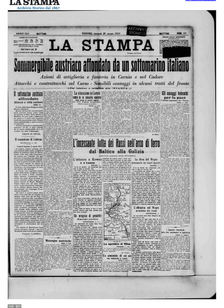 LA PRIMA PAGINA DE LA STAMPA