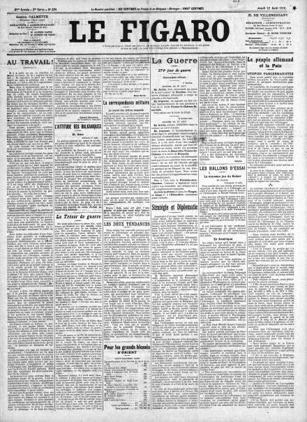 LA PRIMA PAGINA DE LE FIGARO