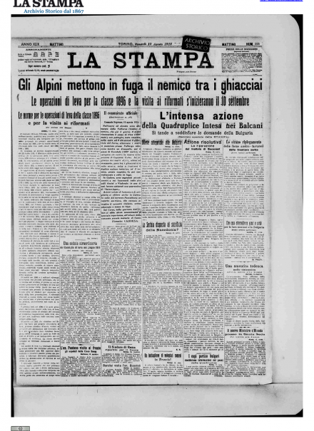 LA PRIMA PAGINA DE LA STAMPA