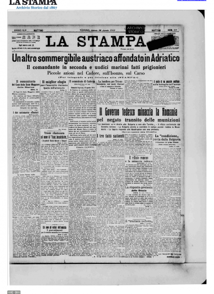 LA PRIMA PAGINA DE LA STAMPA